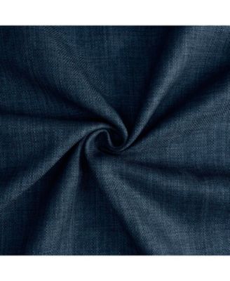 Sergeants Blue Italian Faux Linen Room Darkening Curtain