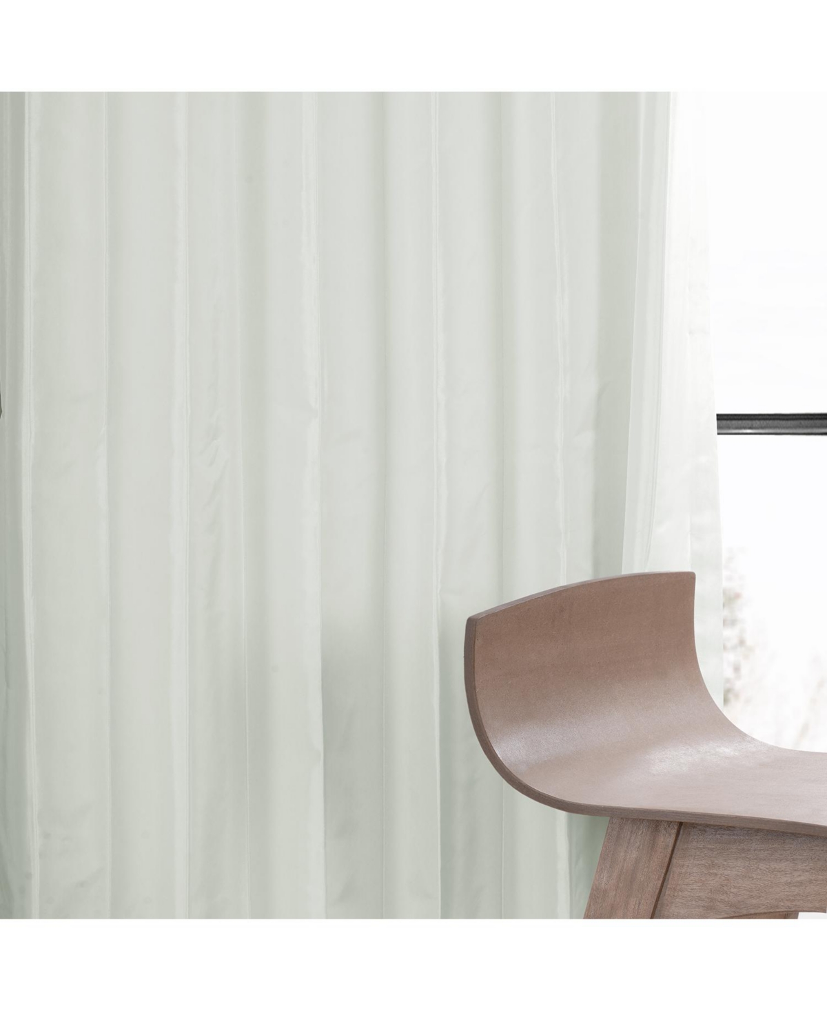Half Price Drapes Eggshell Faux Silk Taffeta Blackout Curtain