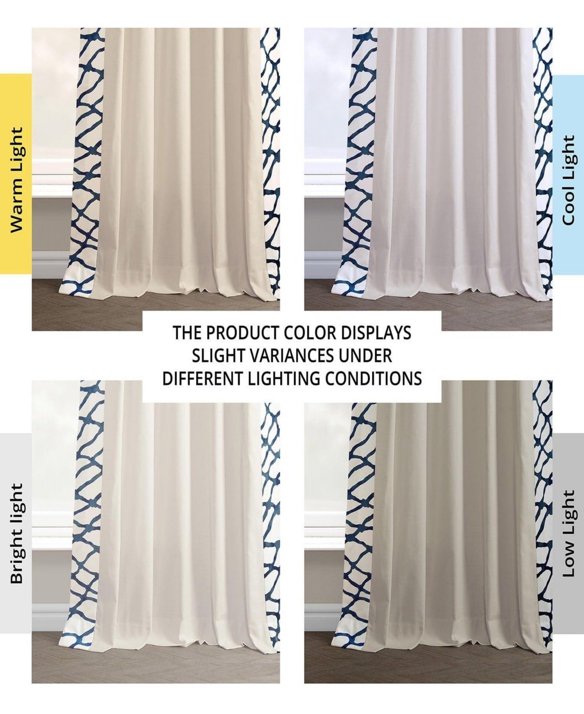 Half Price Drapes Ellis Bordered Cotton Curtain