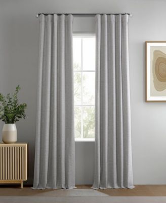 Boho Chic Faux Linen Blackout Curtain Pair (2 Panels)