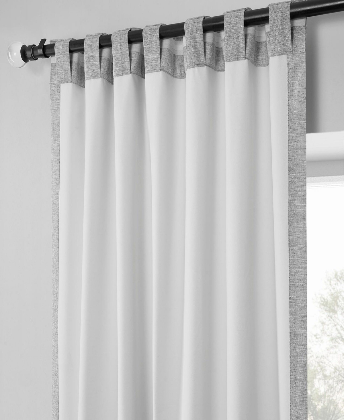 Half Price Drapes Boho Chic Faux Linen Blackout Curtain Pair (2 Panels