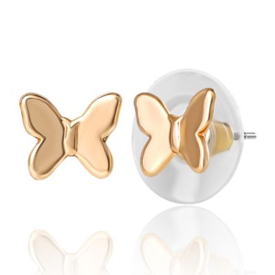 Gold-Tone Bow, Butterfly & Pearl Stud & Hoop Earring Set, 12 Pairs