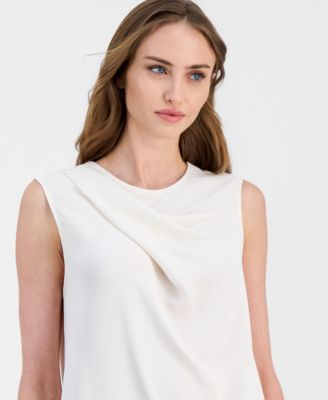 Women's Sleeveless Pleated Asymmetrical Top