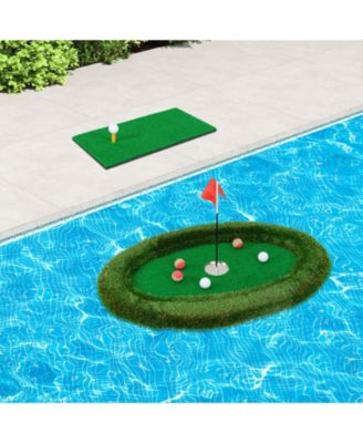 Floating Golf Green Oval Floating Chipping for Pool