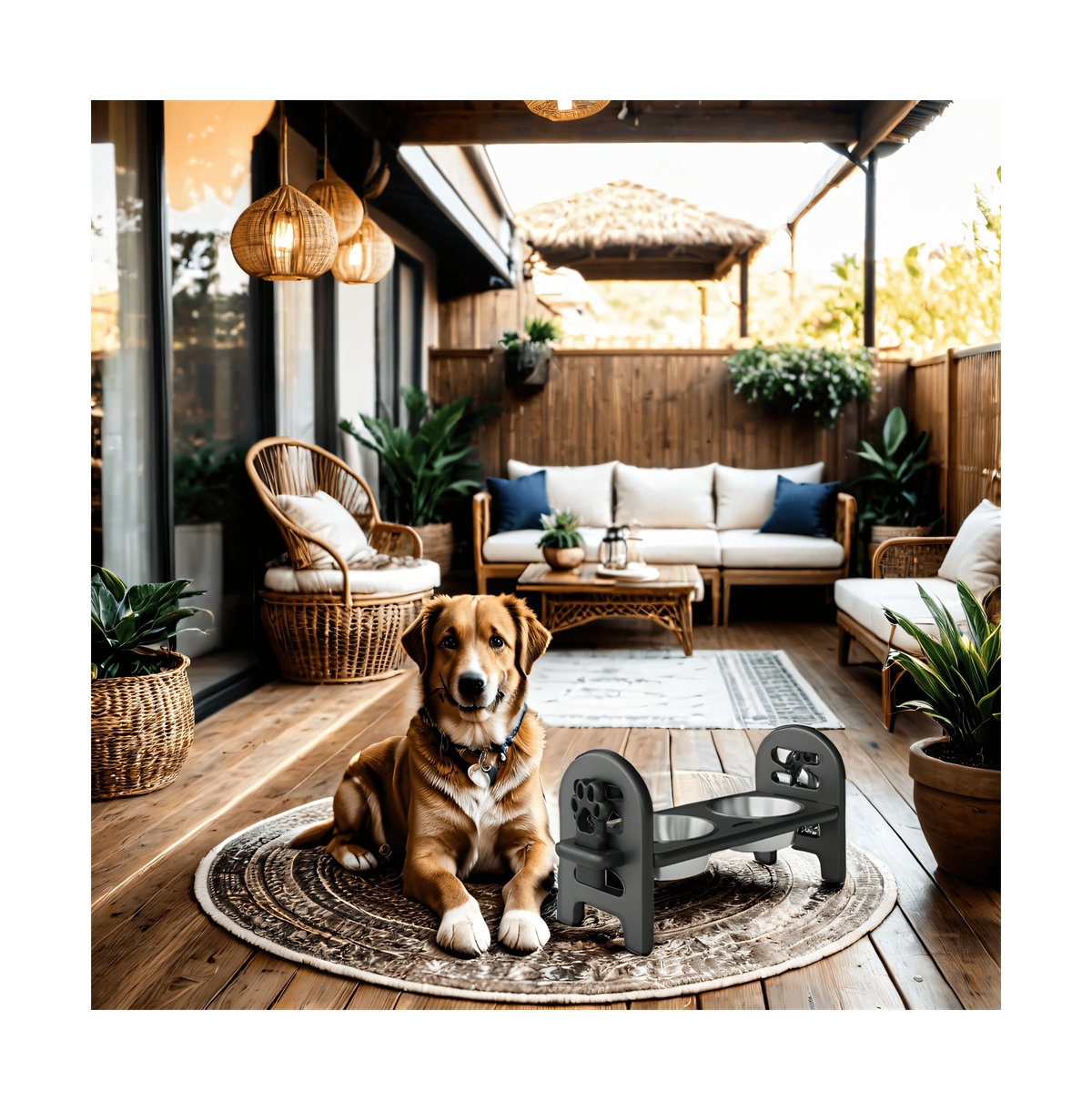 Aostirmotor Adjustable Collapsible Pet Bowl Travel-Ready Durable Hdpe Repurposed Material