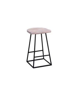 Clement Solid Wood 24" Bar Stool, White