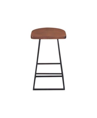 Clement Solid Wood 24" Bar Stool, Brown