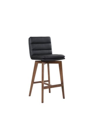 Castor Genuine Leather Counter Chair, Gray