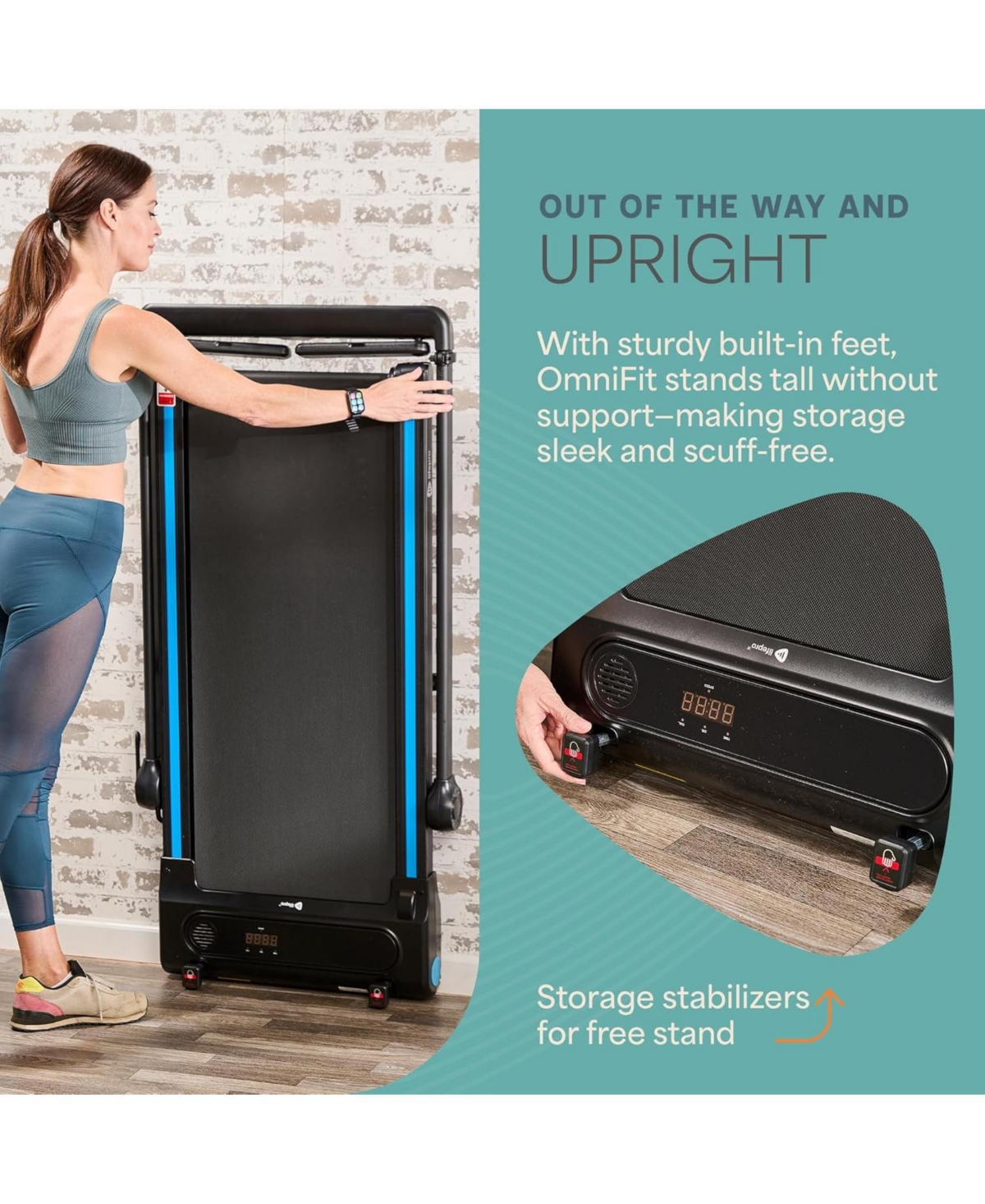 Lifepro Compact Walking Pad Treadmill with Desk, Incline & Bluetooth – 3-in-1 Under Desk Treadmill for Walking, Jogging & Running at Home/Offic