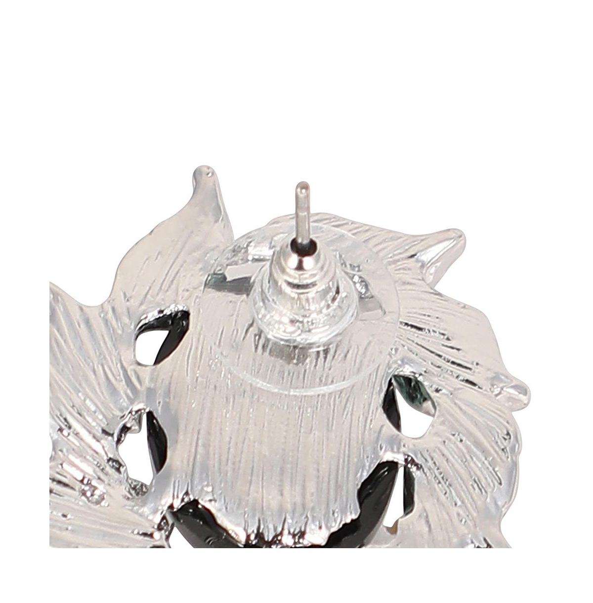 Women's The Victorian-Foliage Stud Earrings - Metallic Silver