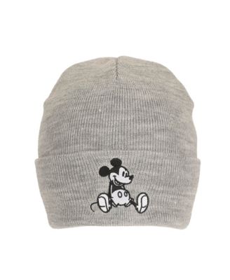 Men's Mickey Mouse Embroidery Acrylic Knit Standard Cuff Beanie