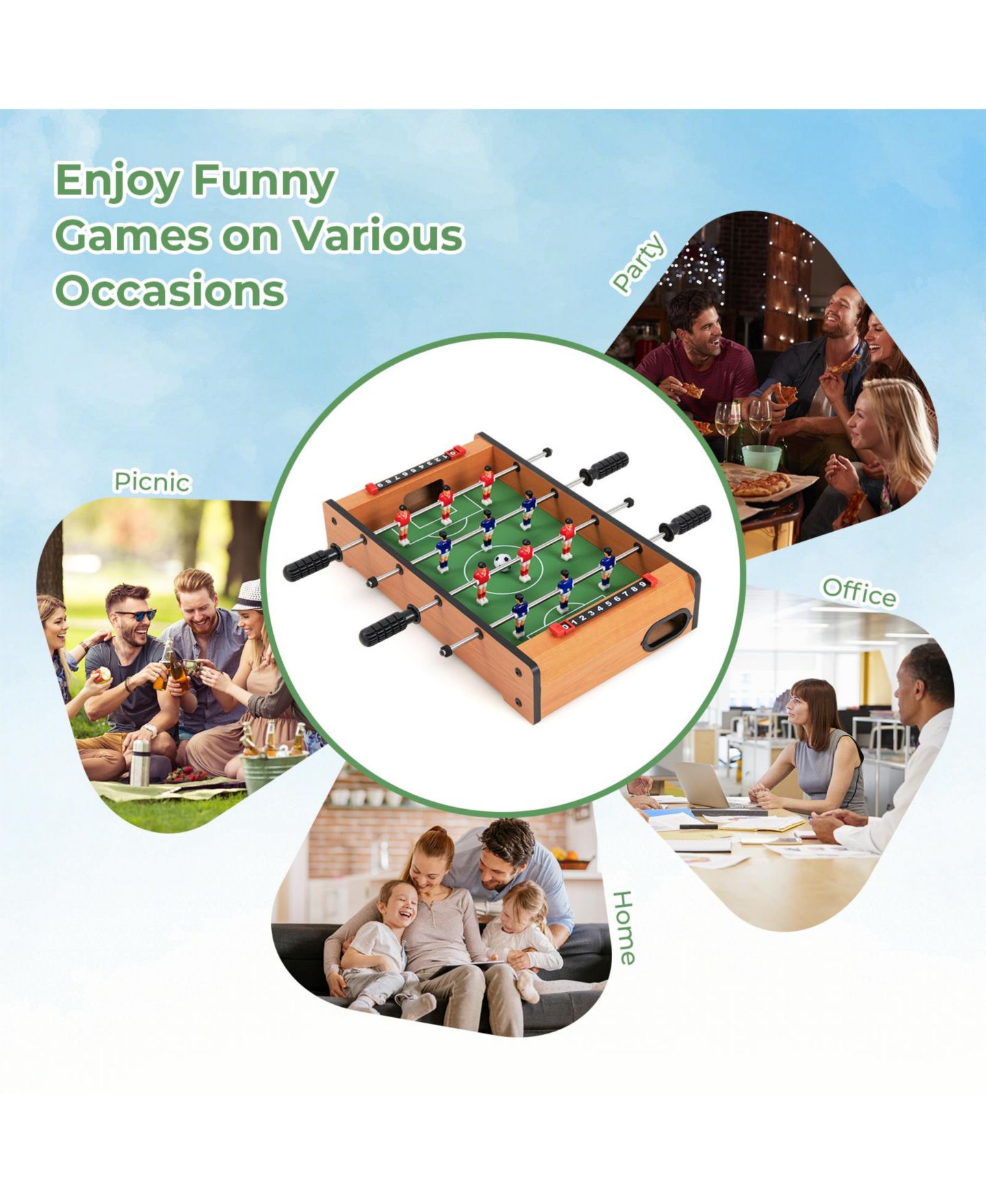 Детская игрушка SUGIFT 20-Inch 2-Player Tabletop Soccer Table, Ages 5+, цвет: Коричневый — фото 8