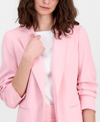 Women's Scrunch-Sleeve Open-Front Blazer