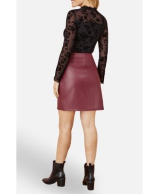 Women's Flocked Floral Stretch Mesh Top