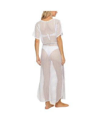 Women's Lattice V Neck Long Dress Cover-up