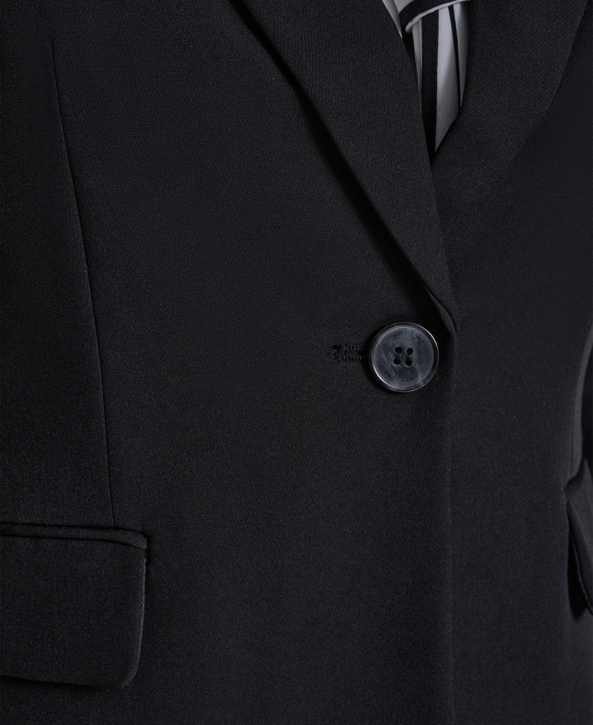 Dkny Petite Notch Collar 1-button Jacket In Black