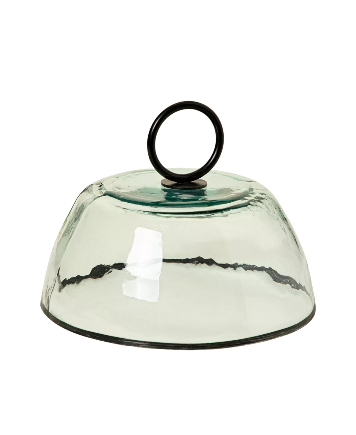 Uncommon Goods Glass Cloche with Hammered Metal Handle
