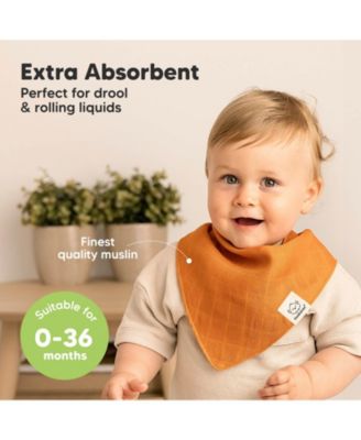 8pk Lumi Muslin Baby Bibs, Bandana Bibs for Baby Boy, Baby Girl, Muslin Drool Bib for Newborn, Toddler