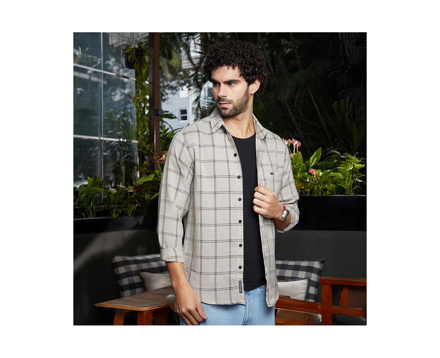 Men's Coin Grey BiGraph-Check Shirt