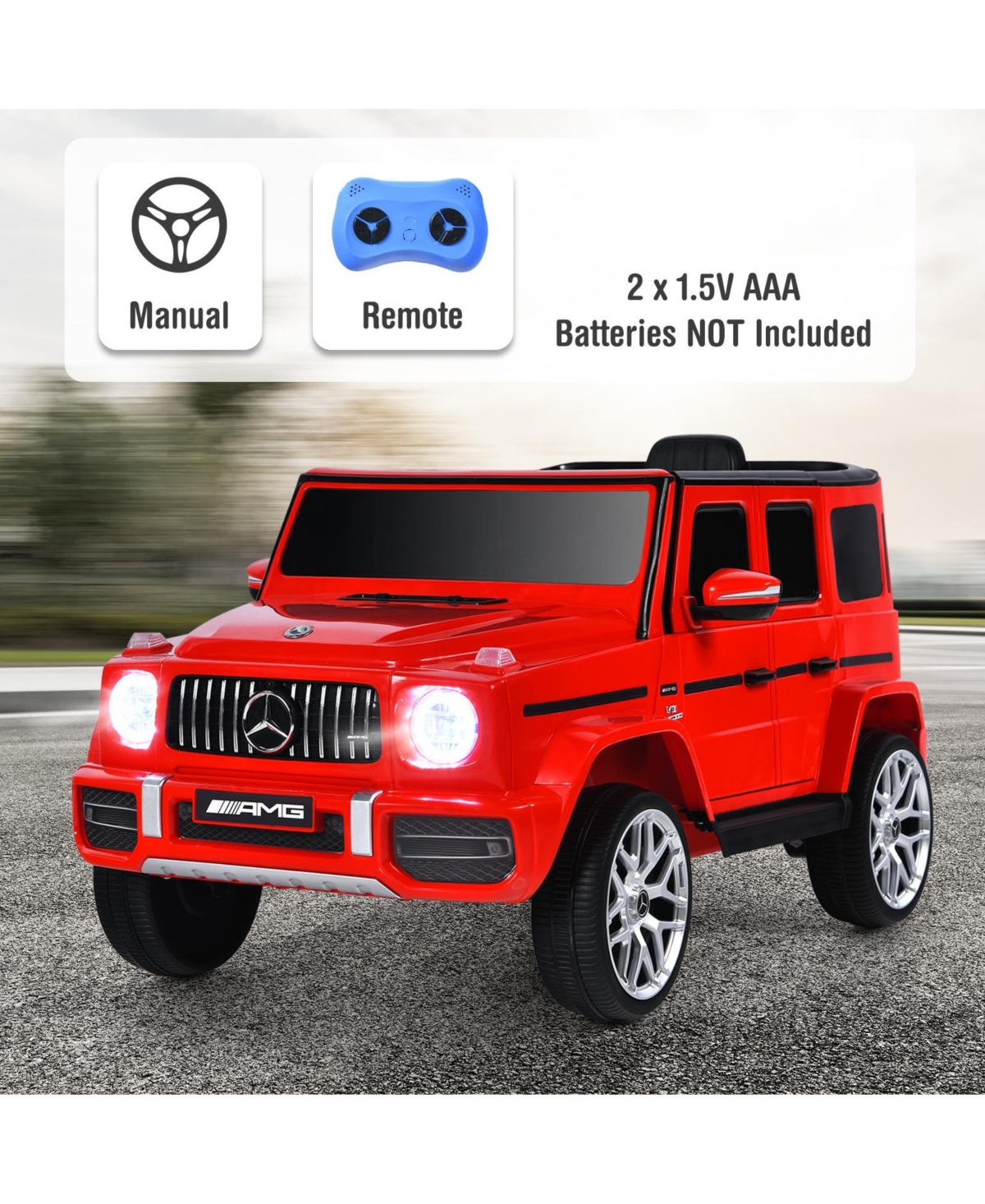 Sugift 12V Mercedes-Benz G63 Licensed Kids Ride On Car with Remote Control