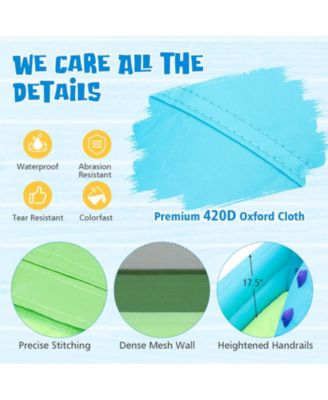 Inflatable Water Slide with Dual Slides and Large Splash Pool and Carry Bag (with 584W Blower)