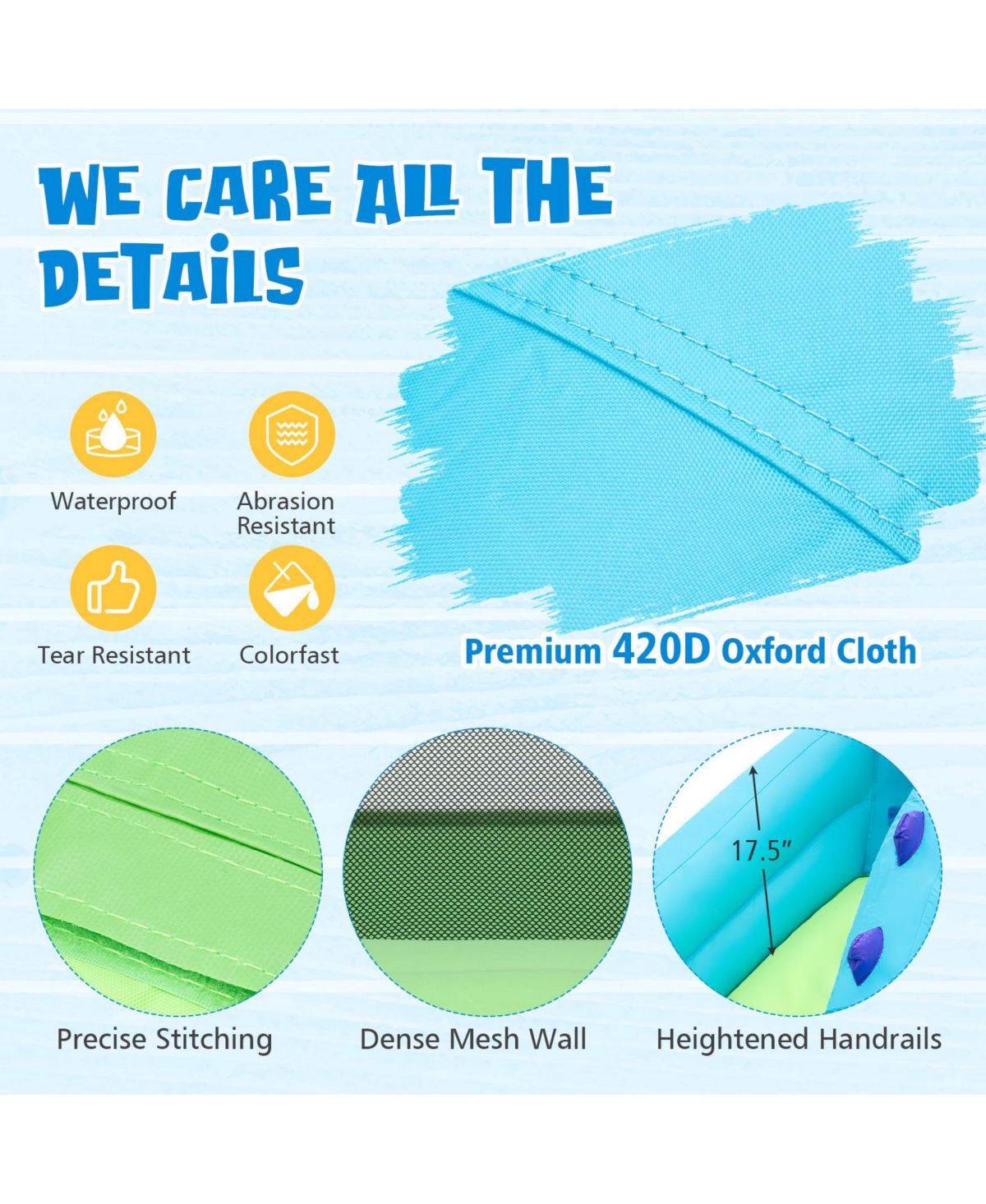 Skonyon Inflatable Water Slide with Dual Slides and Large Splash Pool and Carry Bag (with 584W Blower)