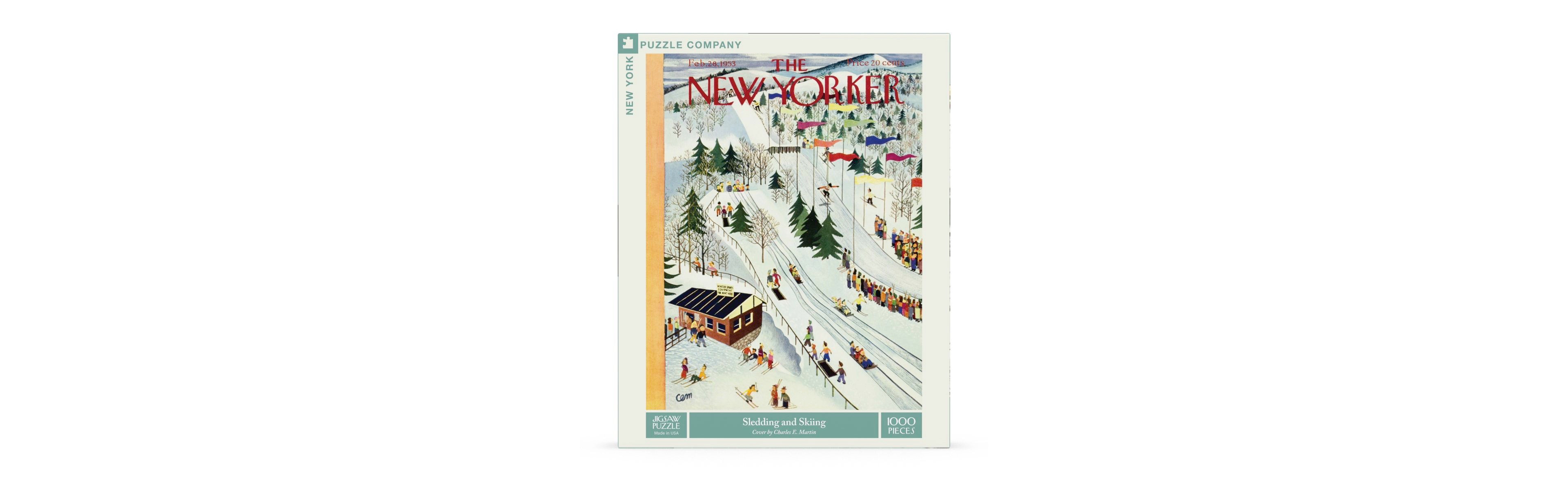 New York Puzzle Company Sledding and Skiing 1000 Piece Puzzle, Ages 13+