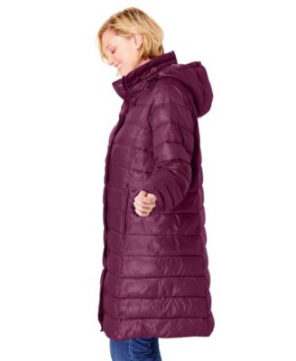 Plus Size Long Packable Puffer Jacket