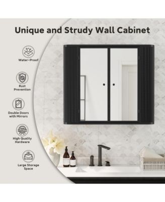 Green Wall-Mounted Bathroom Cabinet with Mirror – Ideal for Bathroom, Living Room, Kitchen & Dining Area