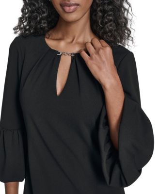 Women's Bubble-Sleeve Sheath Dress