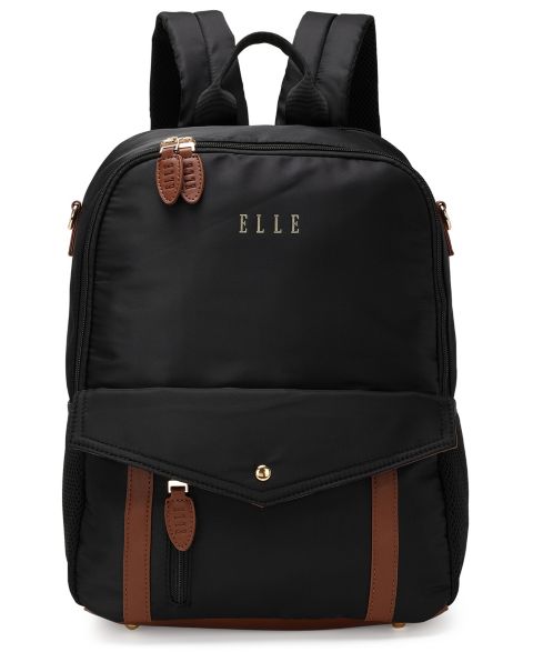 Рюкзак ELLE Luxe Journey 15.5" Twill and Faux Leather, цвет: Чёрный