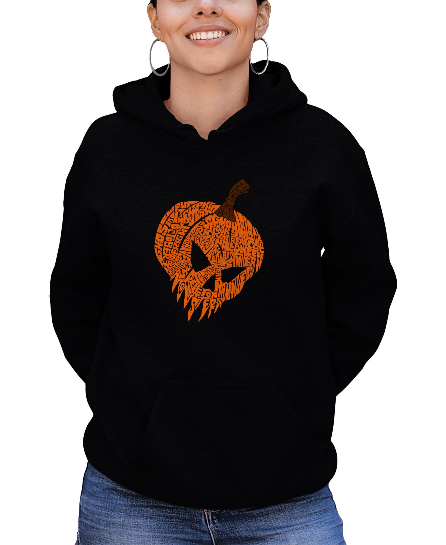 Women's Evil Pumpkin Word Art Long-Sleeve Sweatshirt