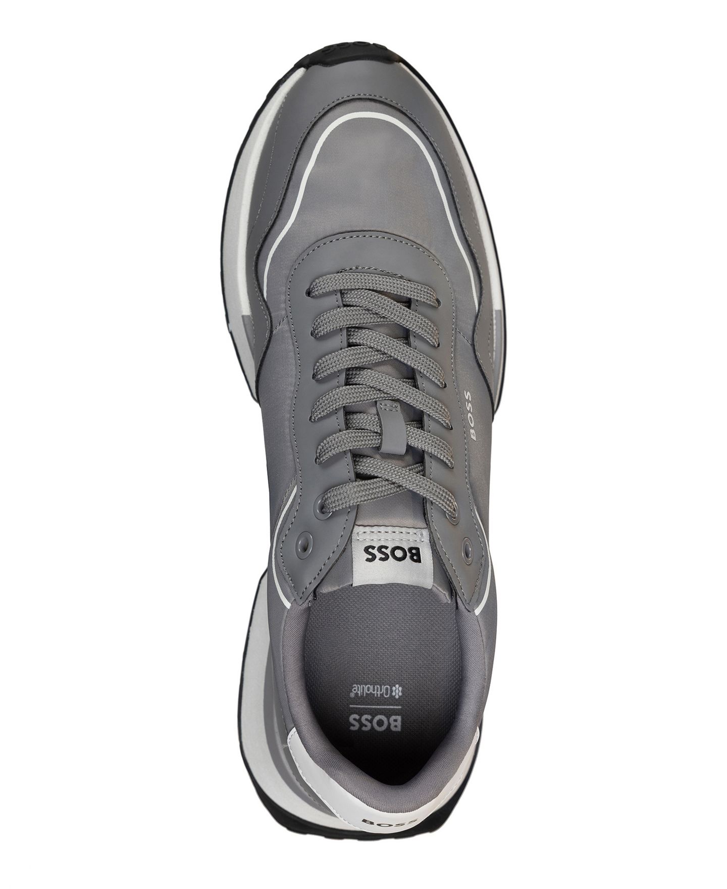 Мужские кроссовки Hugo Boss Jonah Round Toe Running, цвет: Med Gy — фото 2