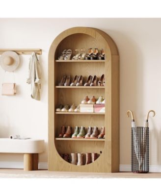 70.9-Inch Tall Arched Shoe Rack, 5-Tier Open Shoe Cabinet, Shoes Storage Organizer