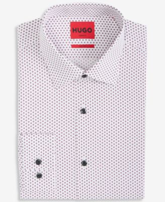 Men's Modern-Fit Circle Print Dress Shirt 