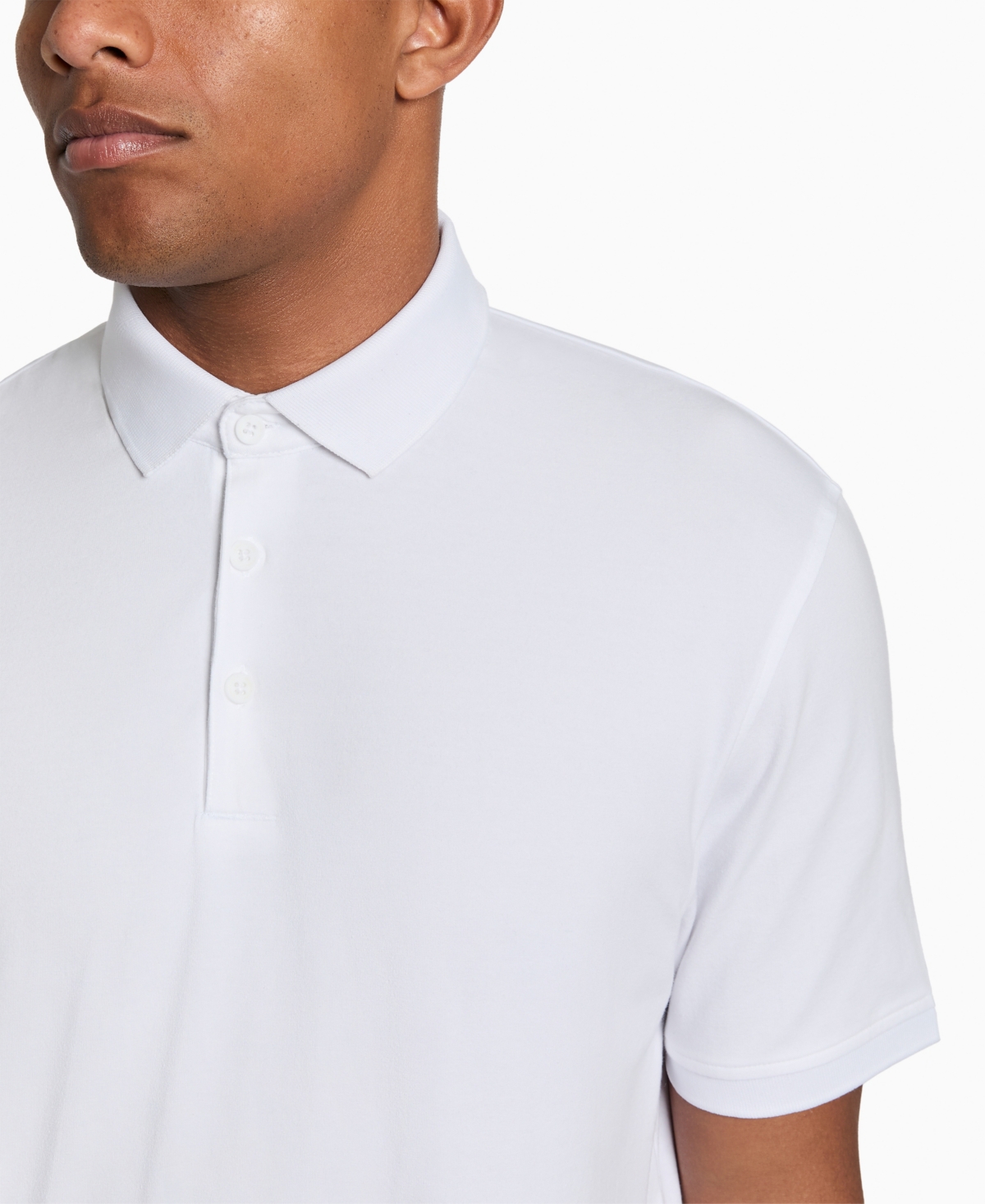 Kenneth Cole Men's Solid Button Placket Polo Shirt