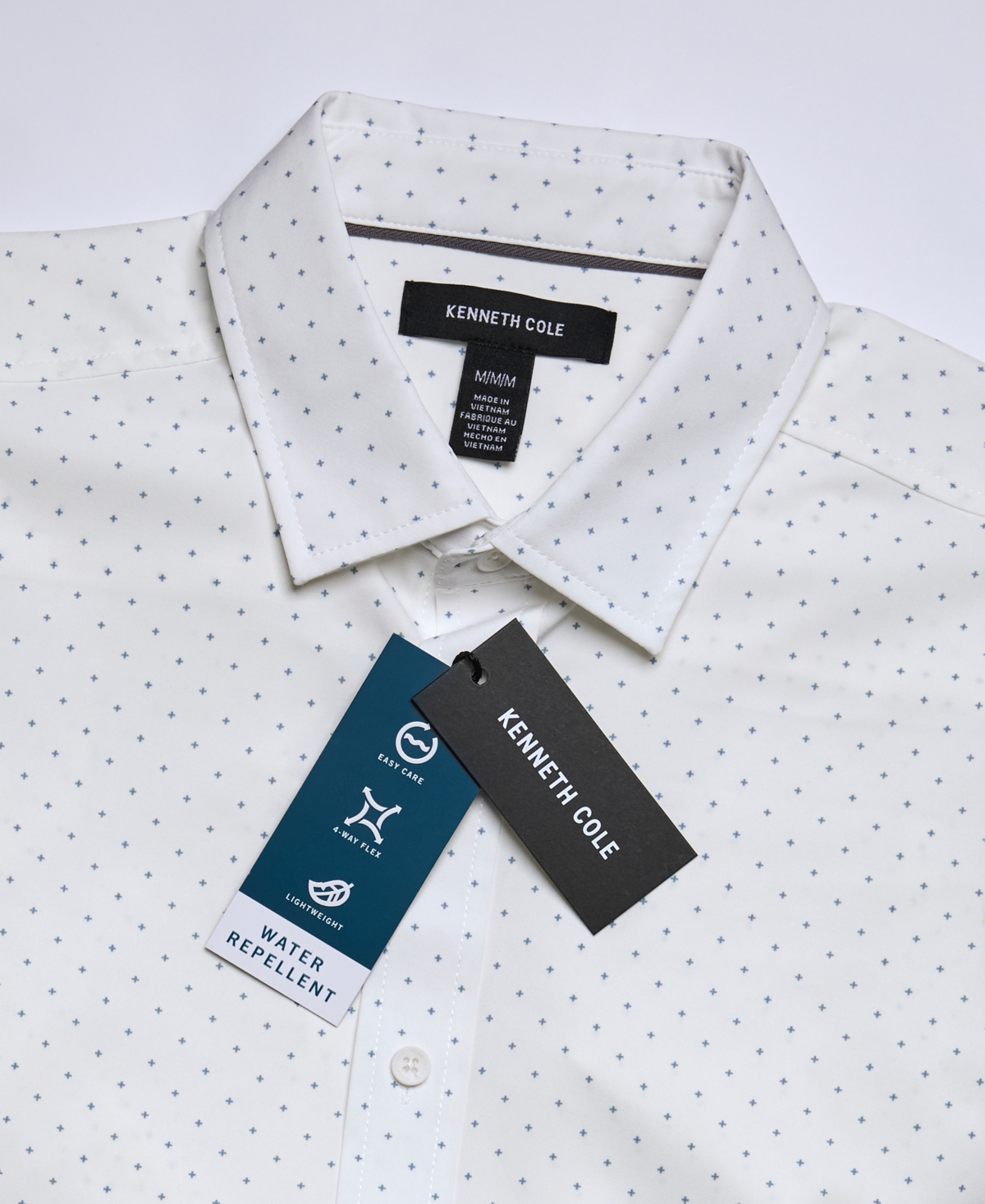 Kenneth Cole Men's Slim-Fit Performance Stretch Printed Button-Down Shirt