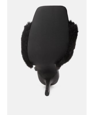 Womens Tarantino Faux Fur Stiletto Sandals