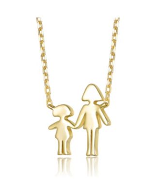 Women's 14K Gold Plated Mother & Daughter Family-Themed Necklace