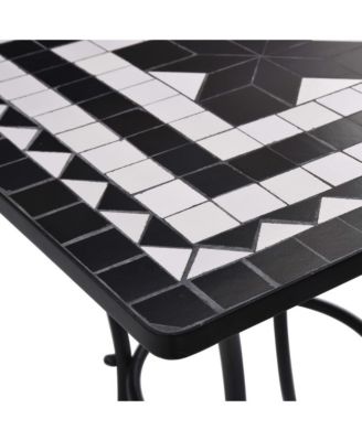 Table Black and white Powder-coated iron, ceramic 23.6 in Durable
