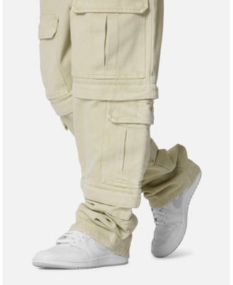 Men's Ultrabaggy Channel Cargo Denim, Oversized Fit, Multi-Pocket Design, Washed Finish, Adjustable Waist, Streetwear Jeans