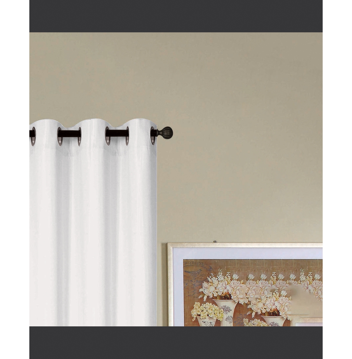 Rt Designers Collection Kennedy Grommet Curtain Panel 54" x White