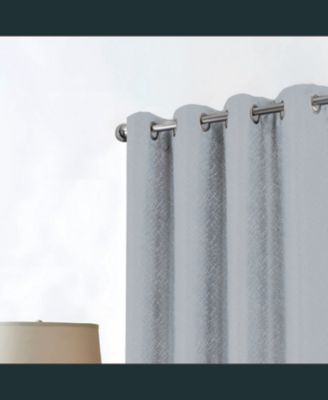 RT Designer Collection Cassi Shimmer Jacquard Grommet Curtain Panel 54" x 90" Grey