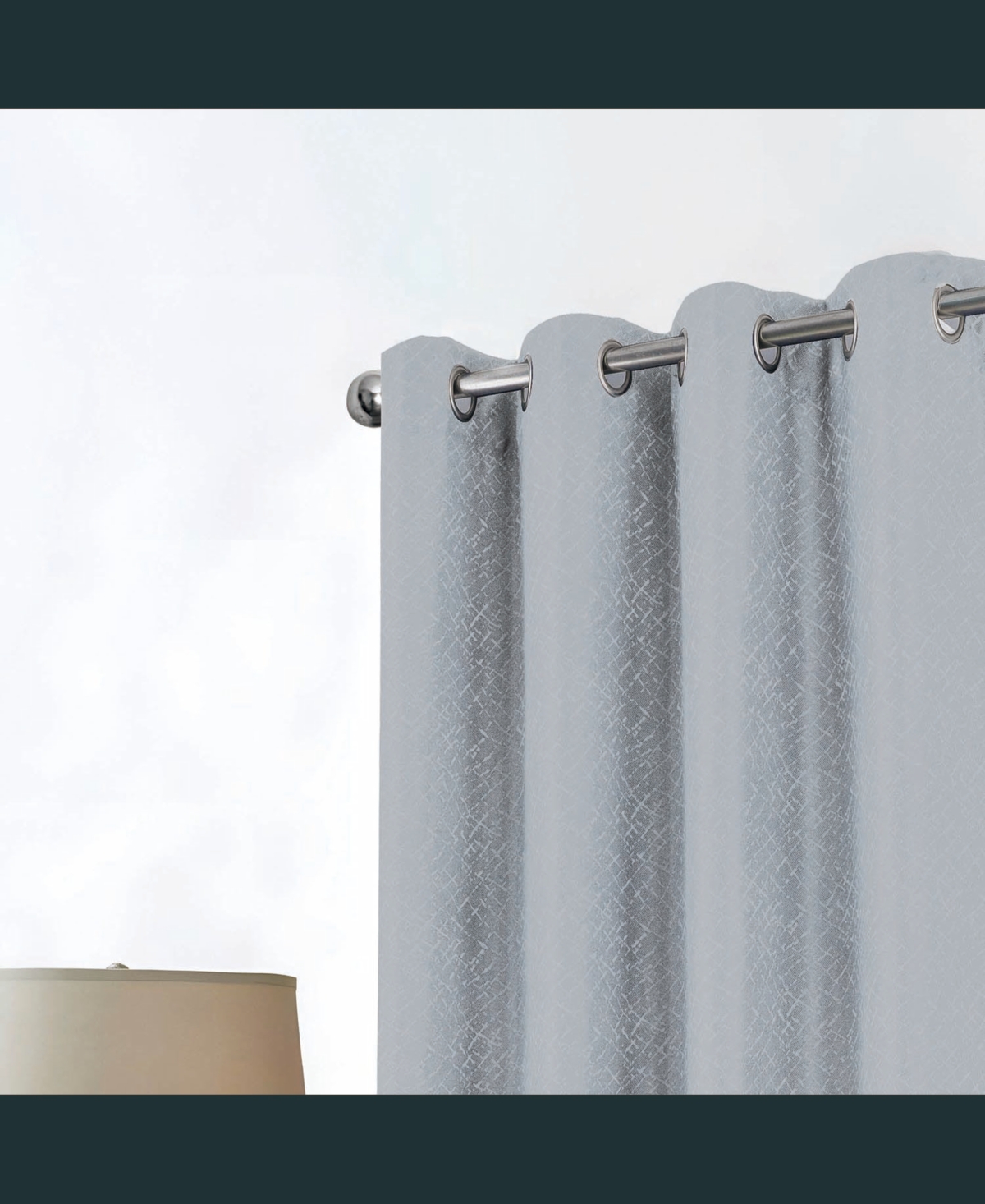 Rt Designer Collection Cassi Shimmer Jacquard Grommet Curtain Panel 54" x 90" Grey