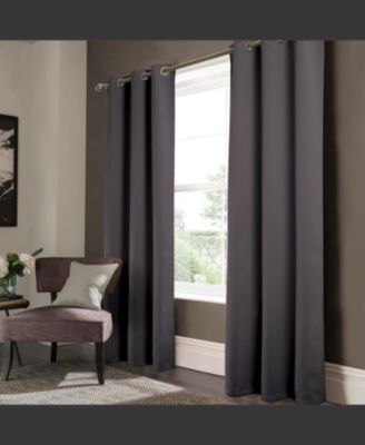 RT Designer Collection Anchorage 2 Pack Blackout Grommet Luxurious Modern Design Curtain Panel Pair 36" x 84" Charcoal