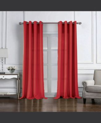 Cole Textured Grommet Room Darkening Curtain Panel 54" x Red