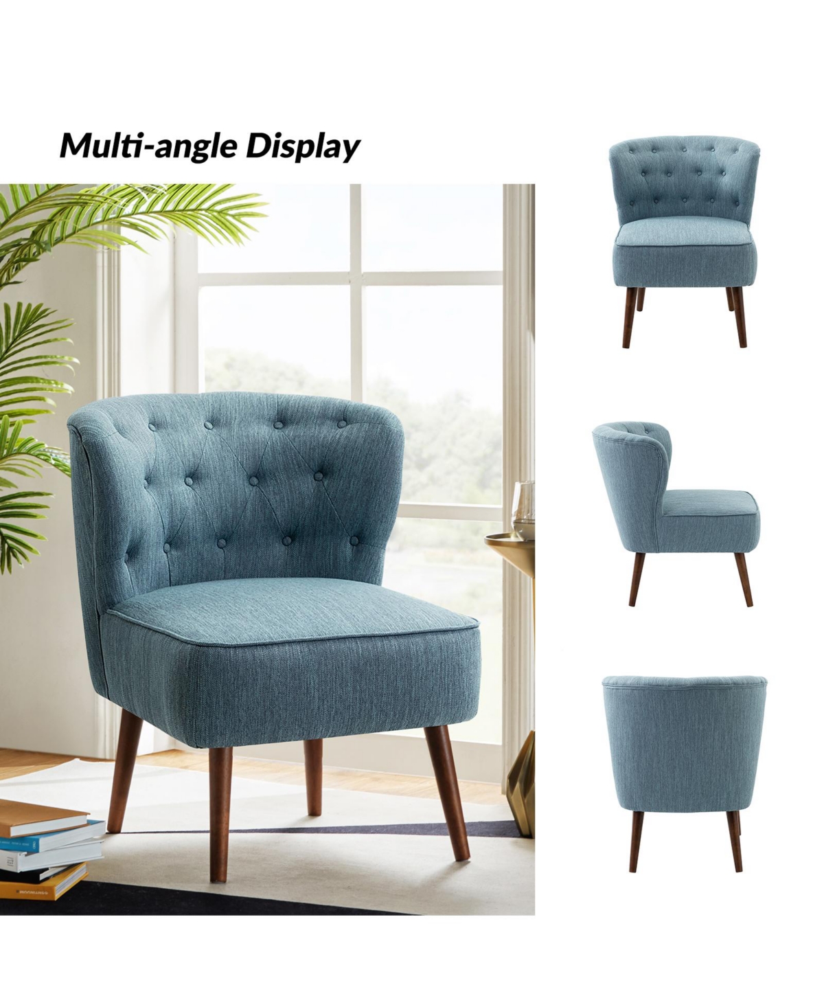 Contemporary Pascutti Side Chair with Button-tufted