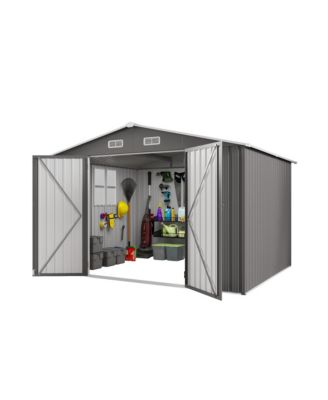 Streamdale 10x8 FT Metal Outdoor Storage Shed - Gray
