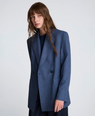 Kenneth Cole - Women's Textured Pinstriped Long-Sleeve Jacket