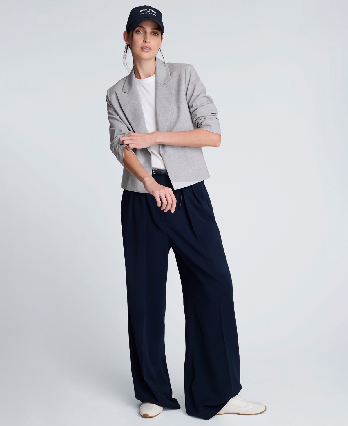 Kenneth Cole Women's Peak Lapel Jacket In Gray